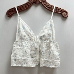 Floral Lace Trim Cami Top